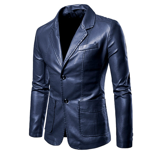 Lapel Business Casual Fall New Suit Leather Jacket