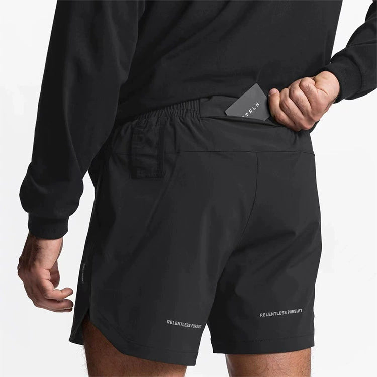 Men's Workout Elastic Breathable American Style Short Shorts