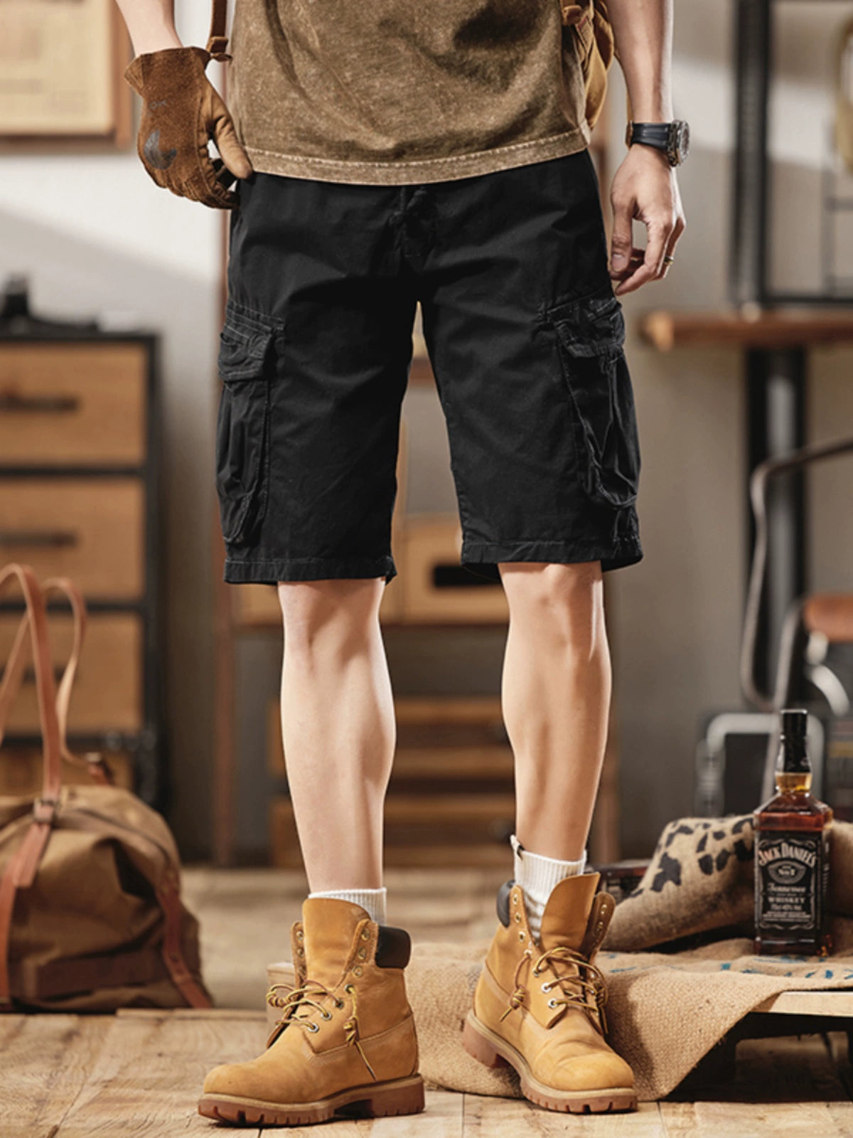 Summer Thin American Workwear Shorts Men's Half Length Middle Pants Men's Casual Pants Half Breeches Straight Men's Summer Fifth Pants